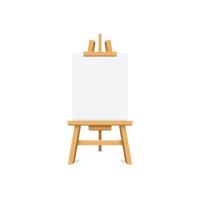 Paint desk icon in flat style. Easel vector illustration on isolated background. Painting panel sign business concept.