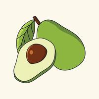 Ilustración de vector de fruta de aguacate