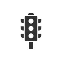 Semaphore icon in flat style. Traffic light vector illustration on white isolated background. Crossroads business concept.