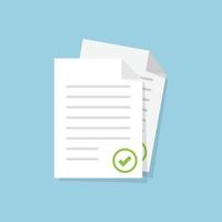 Contract document icon in flat style. Report folder stamp vector illustration on isolated background. Paper sheet sign business concept.