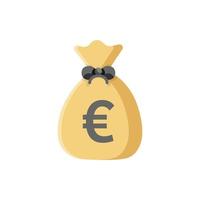 icono de bolsa de dinero en estilo plano. Ilustración de vector de bolsa de dinero sobre fondo aislado. concepto de negocio de signo de saco de monedas.