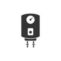 Gas boiler icon in flat style. Heater vector illustration on isolated background. Boiling sign business concept.