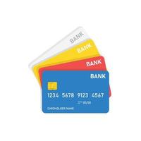 icono de tarjeta de crédito en estilo plano. ilustración de vector de pago en línea sobre fondo aislado. concepto de negocio de signo bancario.