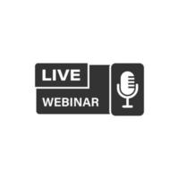 Live webinar icon in flat style. Online training vector illustration on isolated background. Conference stream sign business concept.