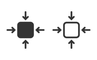 icono de tamaño compacto en estilo plano. ilustración de vector de ajuste de escala sobre fondo aislado. cambiar el tamaño del concepto de negocio de signo de botón.