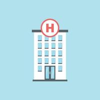 Hospital building icon in flat style. Medical clinic vector illustration on isolated background. Medicine sign business concept.