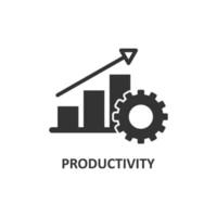 icono de productividad en estilo plano. ilustración de vector de estrategia de proceso sobre fondo aislado. seo analytics firma el concepto de negocio.