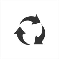 Recycle icon in flat style. Reuse vector illustration on white isolated background. Recycling sign business concept.