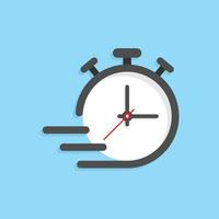 Clock icon in flat style. Time vector illustration on isolated background. Quick service time sign business concept.