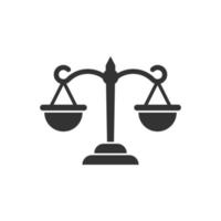 Scales icon in flat style. Libra vector illustration on isolated background. Mass comparison sign business concept.