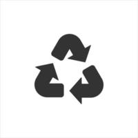 Recycle icon in flat style. Reuse vector illustration on white isolated background. Recycling sign business concept.