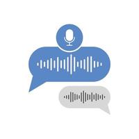 Voice message bubble icon in flat style. Chat soundwave vector illustration on isolated background. Audio sign business concept.