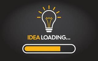 Idea loading in flat style. Light bulb vector illustration on isolated background. Loading bar think sign business concept.