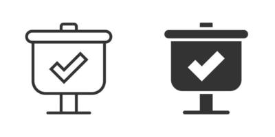 Checklist vector icon. Survey vector illustration in flat design on isolated background. Simple business concept pictogram.