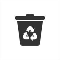 Garbage bin icon in flat style. Recycle vector illustration on white isolated background. Trash basket sign business concept.