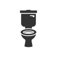 Toilet bowl icon in flat style. Hygiene vector illustration on isolated background. WC restroom sign business concept.