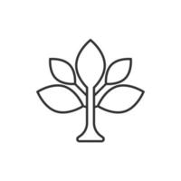 icono de hoja en estilo plano. ilustración de vector de planta sobre fondo blanco aislado. concepto de negocio de signo de flor.