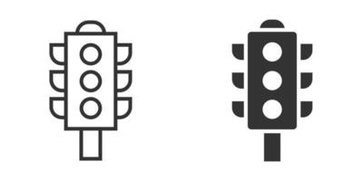 Semaphore icon in flat style. Traffic light vector illustration on white isolated background. Crossroads business concept.