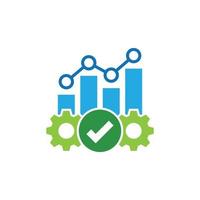 Operational efficiency in flat style. Excellence productivity vector illustration on isolated background. Gear and arrow sign business concept.