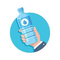 Water bottle icon in flat style. Fitness drink vector illustration on isolated background. Healthy beverage sign business concept.
