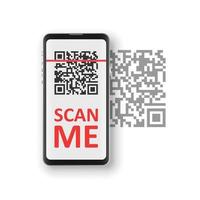 QR code scan icon in flat style. Mobile phone scanning vector illustration on isolated background. Barcode reader sign business concept.