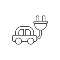 Electric car icon in flat style. Electro auto vector illustration on white isolated background. Ecology transport business concept.