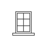 Window icon in flat style. Casement vector illustration on isolated background. House interior sign business concept.