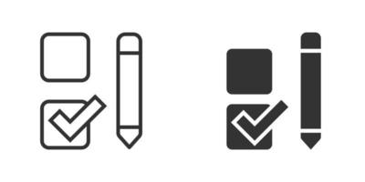 Checklist document icon in flat style. Survey vector illustration on white isolated background. Check mark choice business concept.