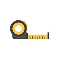 Measuring tape icon in flat style. Measure equipment vector illustration on isolated background. Yardstick sign business concept.