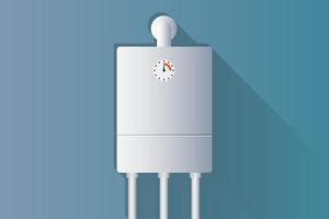 Gas boiler icon in flat style. Heater vector illustration on isolated background. Boiling sign business concept.