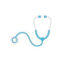 Stethoscope icon in flat style. Heart diagnostic vector illustration on isolated background. Medicine sign business concept.