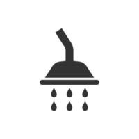 Shower head icon in flat style. Bathroom hygienic vector illustration on isolated background. Bathing sign business concept.