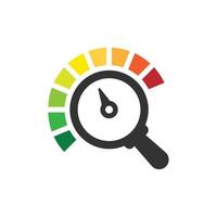 Risk meter icon in flat style. Rating indicator vector illustration on white isolated background. Fuel level sign business concept.