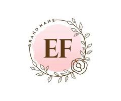 Initial EF feminine logo. Usable for Nature, Salon, Spa, Cosmetic and Beauty Logos. Flat Vector Logo Design Template Element.