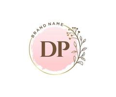 Initial DP feminine logo. Usable for Nature, Salon, Spa, Cosmetic and Beauty Logos. Flat Vector Logo Design Template Element.