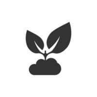 icono de hoja en estilo plano. ilustración de vector de planta sobre fondo blanco aislado. concepto de negocio de signo de flor.