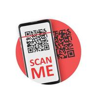 QR code scan icon in flat style. Mobile phone scanning vector illustration on isolated background. Barcode reader sign business concept.