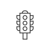 Semaphore icon in flat style. Traffic light vector illustration on white isolated background. Crossroads business concept.