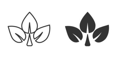 icono de hoja en estilo plano. ilustración de vector de planta sobre fondo blanco aislado. concepto de negocio de signo de flor.