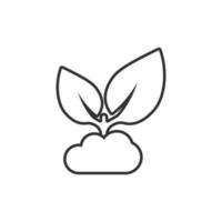 icono de hoja en estilo plano. ilustración de vector de planta sobre fondo blanco aislado. concepto de negocio de signo de flor.