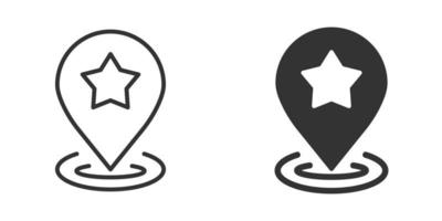 Map pin icon in flat style. gps navigation vector illustration on white isolated background. Locate position business concept.