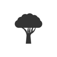 icono de árbol en estilo plano. Ilustración de vector de planta ecológica sobre fondo blanco aislado. concepto de negocio de la naturaleza.