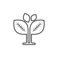 icono de hoja en estilo plano. ilustración de vector de planta sobre fondo blanco aislado. concepto de negocio de signo de flor.