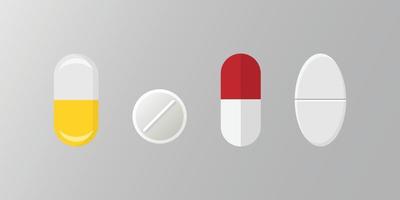 icono de píldora en estilo plano. cápsulas médicas ilustración vectorial sobre fondo blanco aislado. concepto de negocio de signo de farmacia. vector