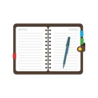 Diary icon in flat style. Notebook vector illustration on isolated background. Notepad sign business concept.