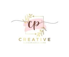 Initial CP feminine logo. Usable for Nature, Salon, Spa, Cosmetic and Beauty Logos. Flat Vector Logo Design Template Element.