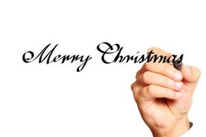 Hand writing Merry Christmas photo