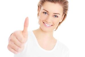 Woman with thumb up photo