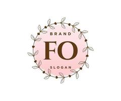 Initial FO feminine logo. Usable for Nature, Salon, Spa, Cosmetic and Beauty Logos. Flat Vector Logo Design Template Element.