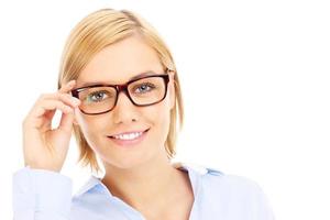 mujer de negocios inteligente con gafas foto